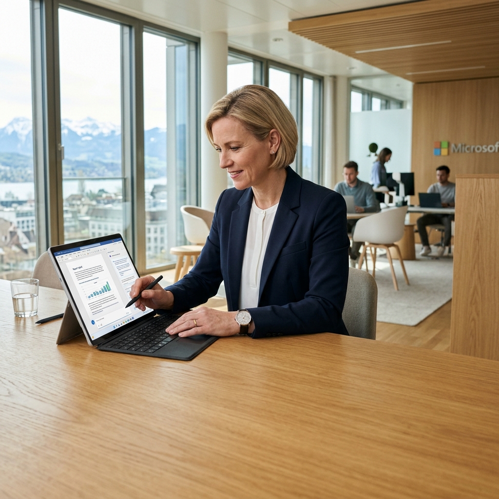 Mitarbeiter nutzt Microsoft 365 Copilot zur automatisierten Berichterstellung in Teams